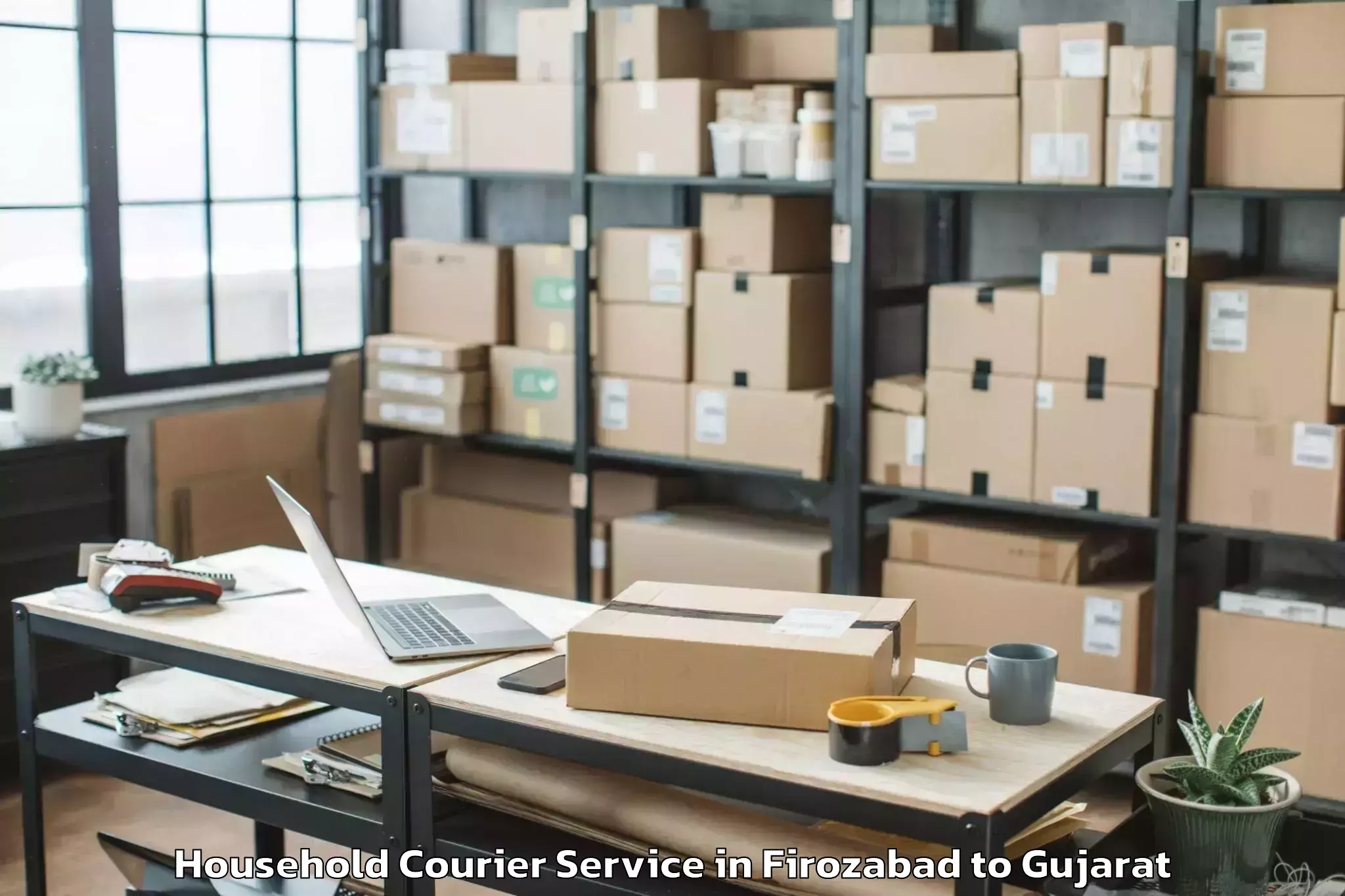 Quality Firozabad to Saurashtra University Rajkot Household Courier